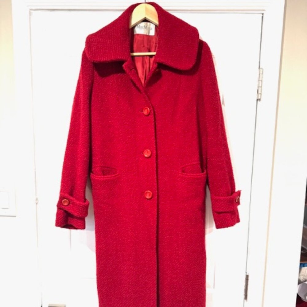 Bargain Price! Red Max Mara Wool Peacoat - Women's size 12